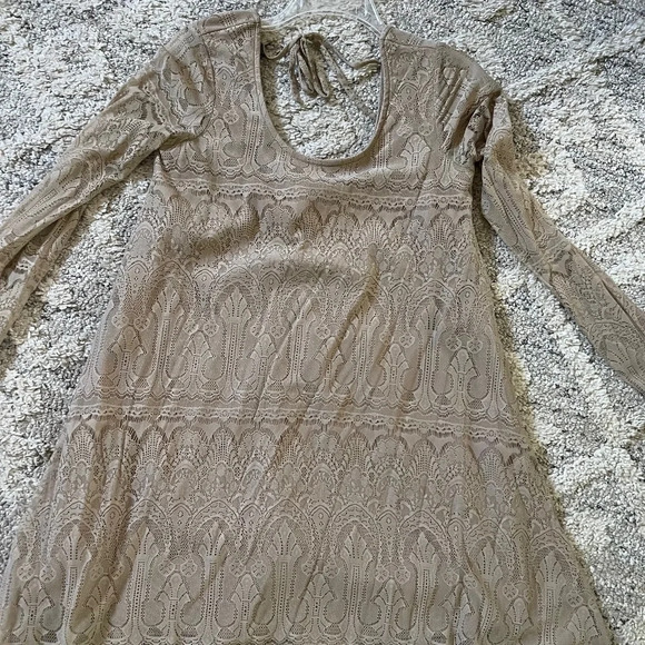 Altar'd State Tan Lace Mini Dress - Picture 1 of 3